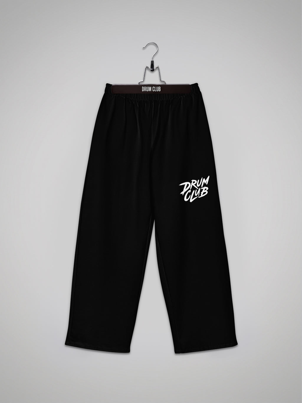 Drum Club Brush Logo Wide-Leg Pants — Black