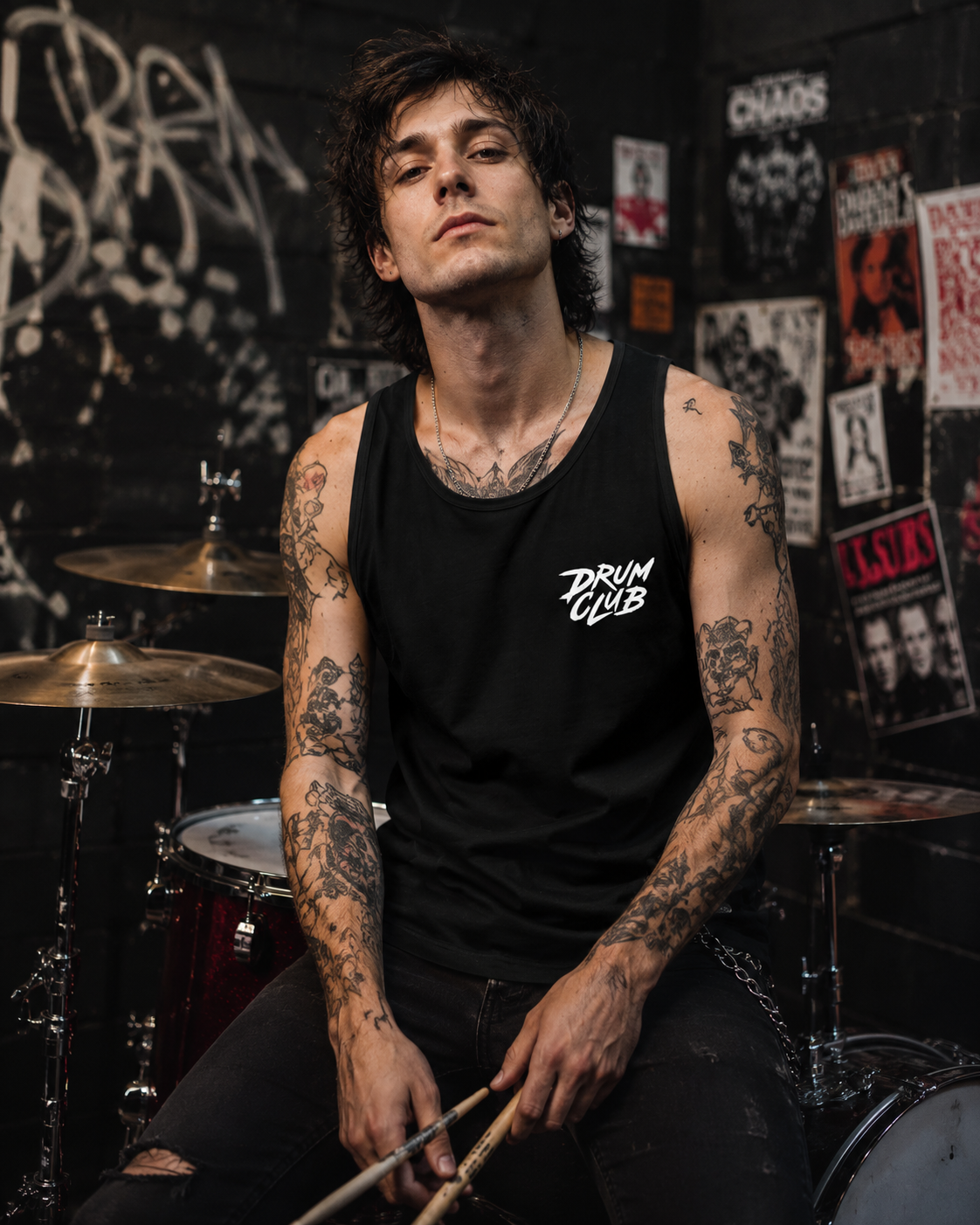 DRUM CLUB Global Black Tee | Oversized Heavyweight Shirt – Drum