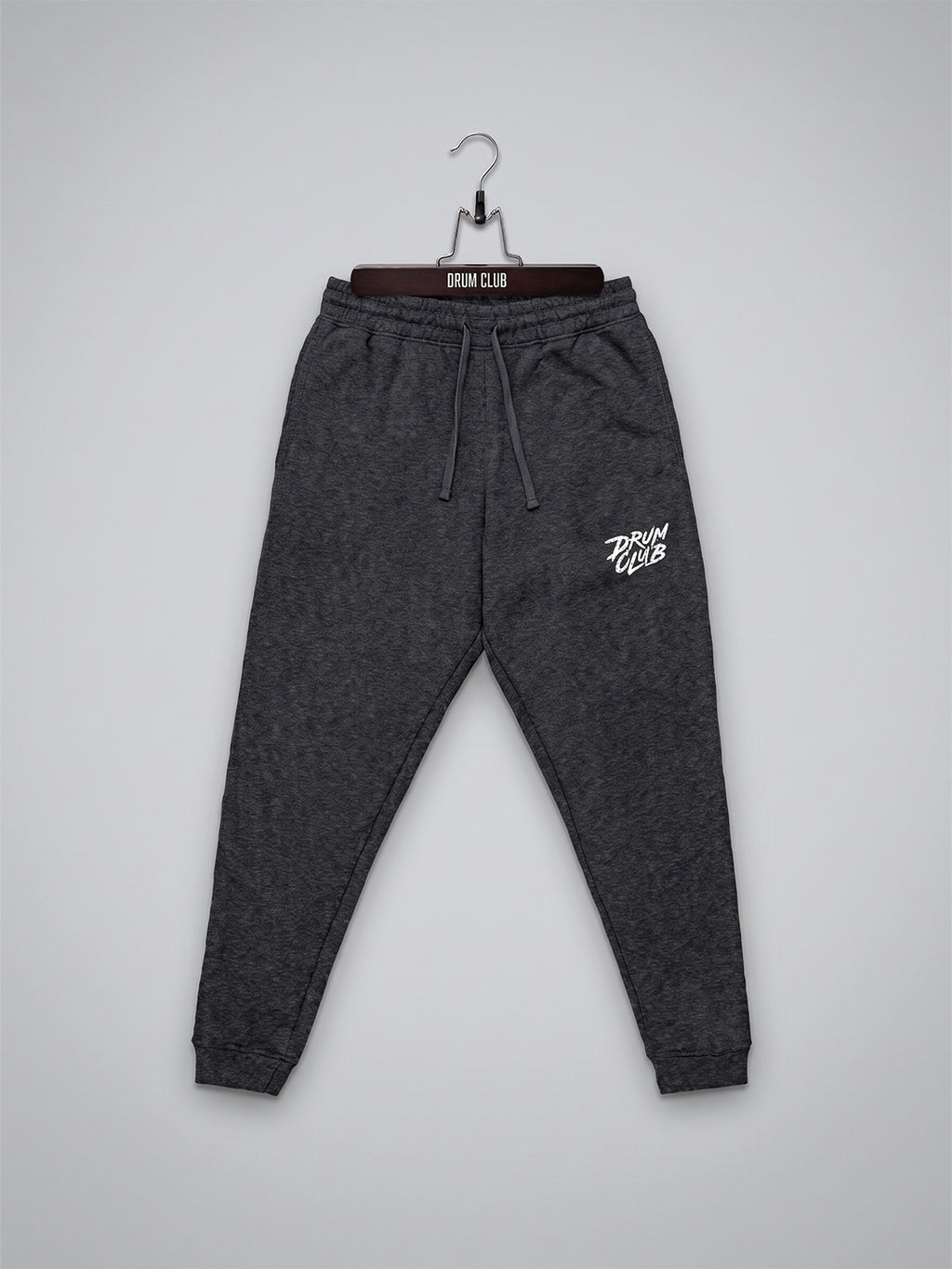 DRUM CLUB Brush Embroidered Fleece Joggers — Charcoal Heather