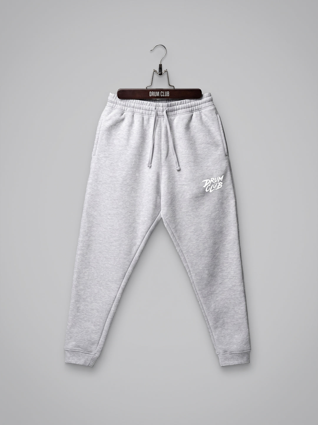 DRUM CLUB Brush Embroidered Fleece Joggers — Light Heather Gray