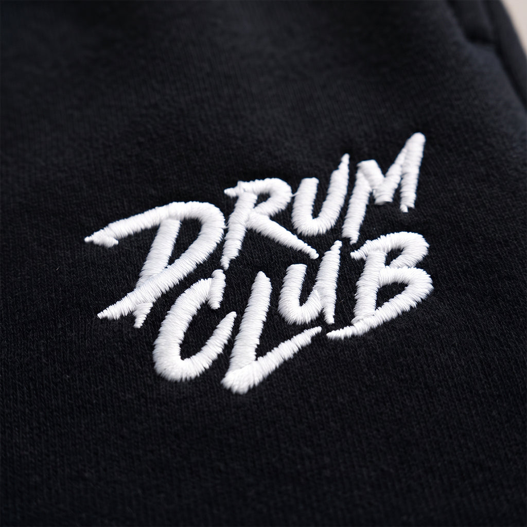 DRUM CLUB Brush Embroidered Fleece Joggers — Black